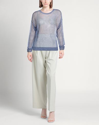 Woman Sweater Slate blue Size 2 Linen