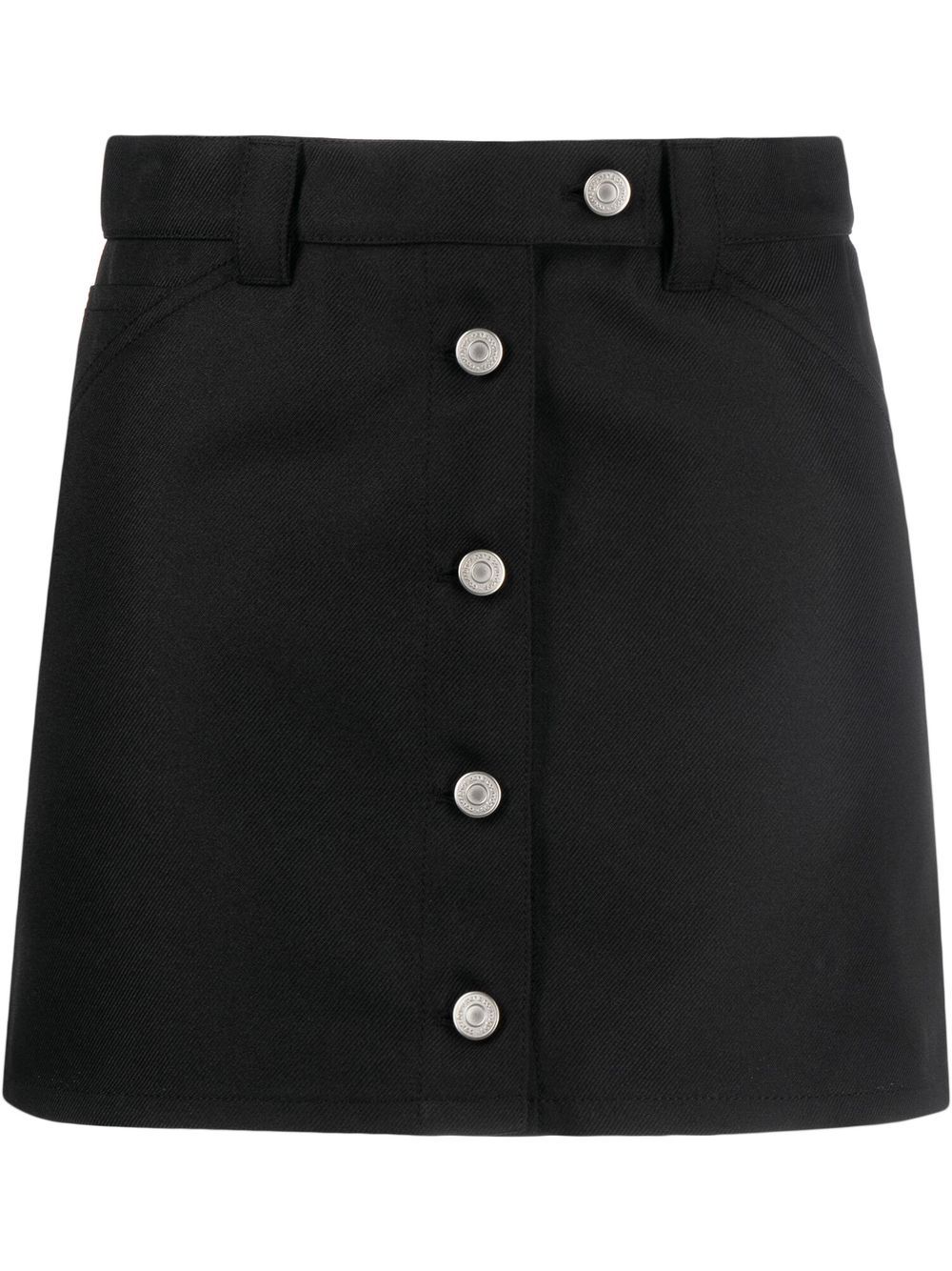 Workwear button-up twill skirt - Black