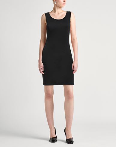 Woman Mini dress Black Size L Pima Cotton, Modal
