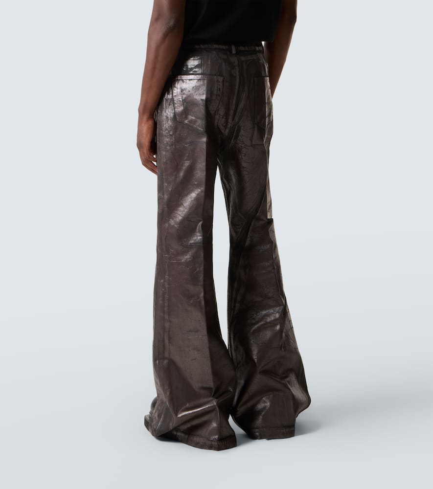 Coated wide-leg jeans