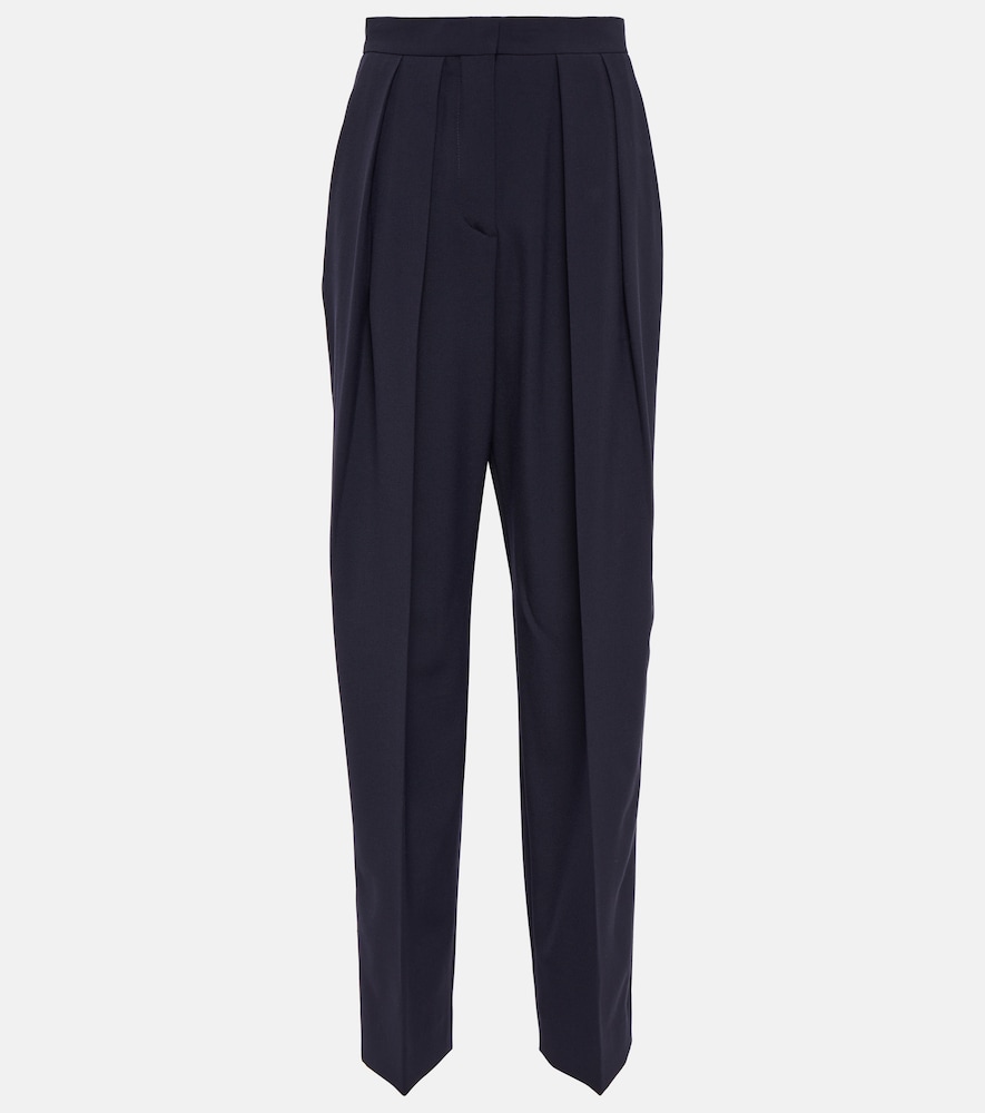 Pleated high-rise wide-leg pants
