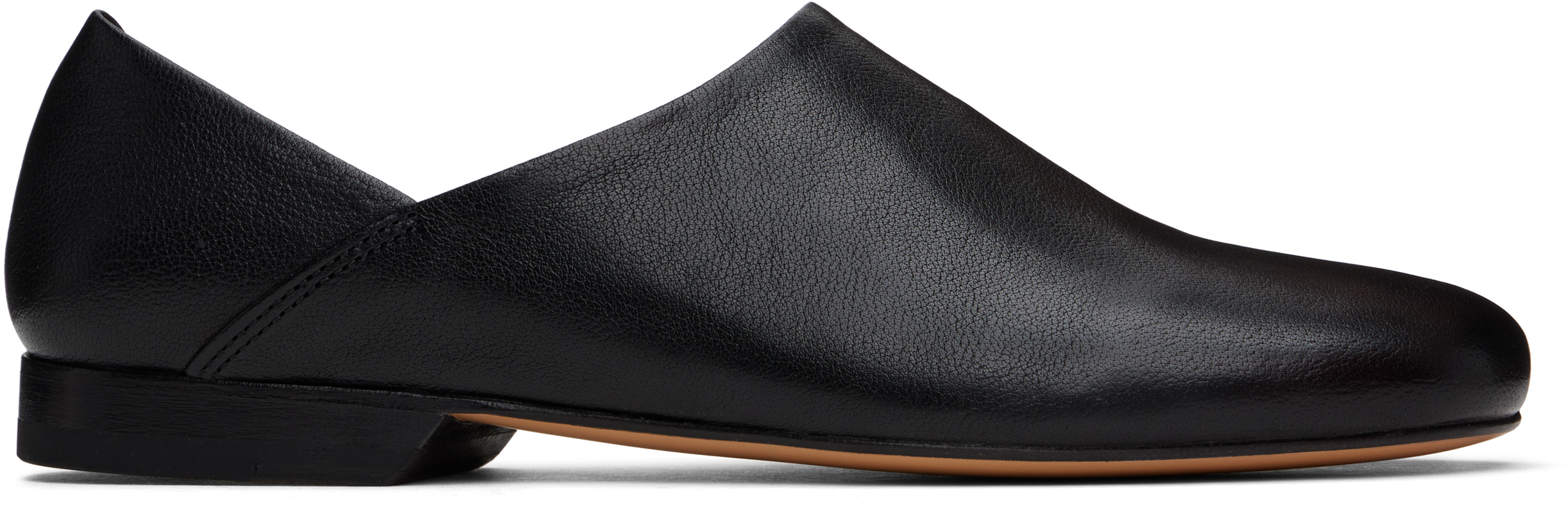 LEMAIRE Black Square Toe Slippers