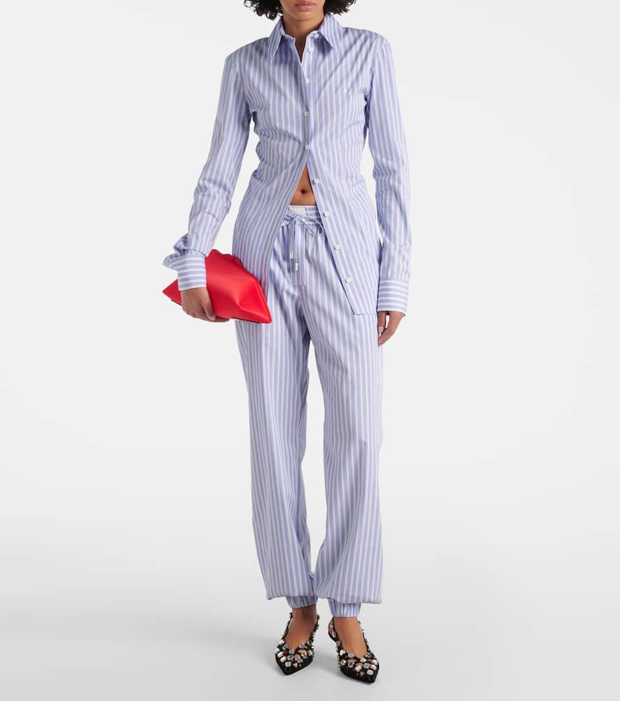 Striped cotton pajama pants