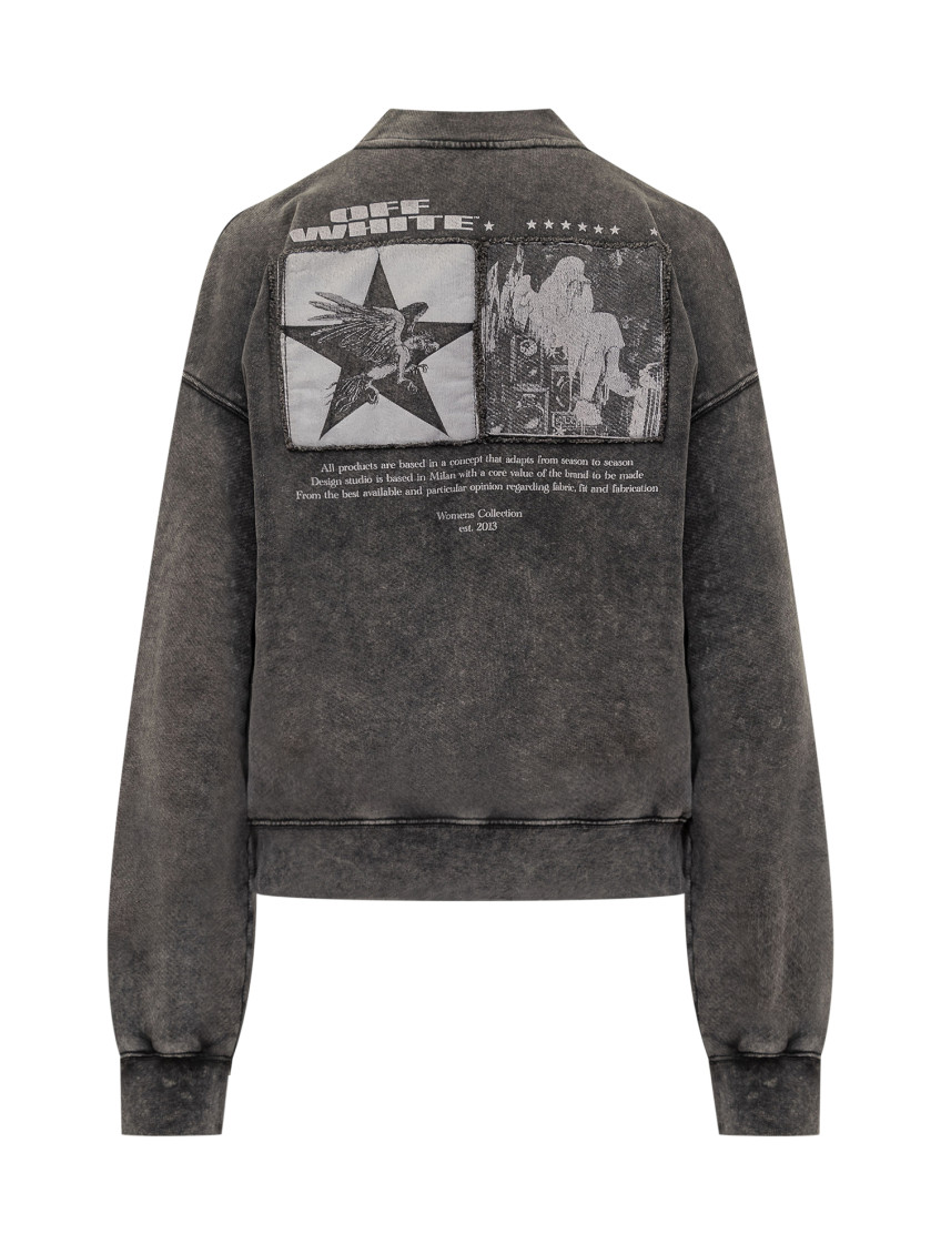 Grey Logo Mock Collar Sweatshirt