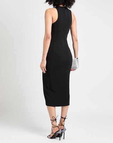 Woman Midi dress Black Size 4 Viscose, Elastane, Glass