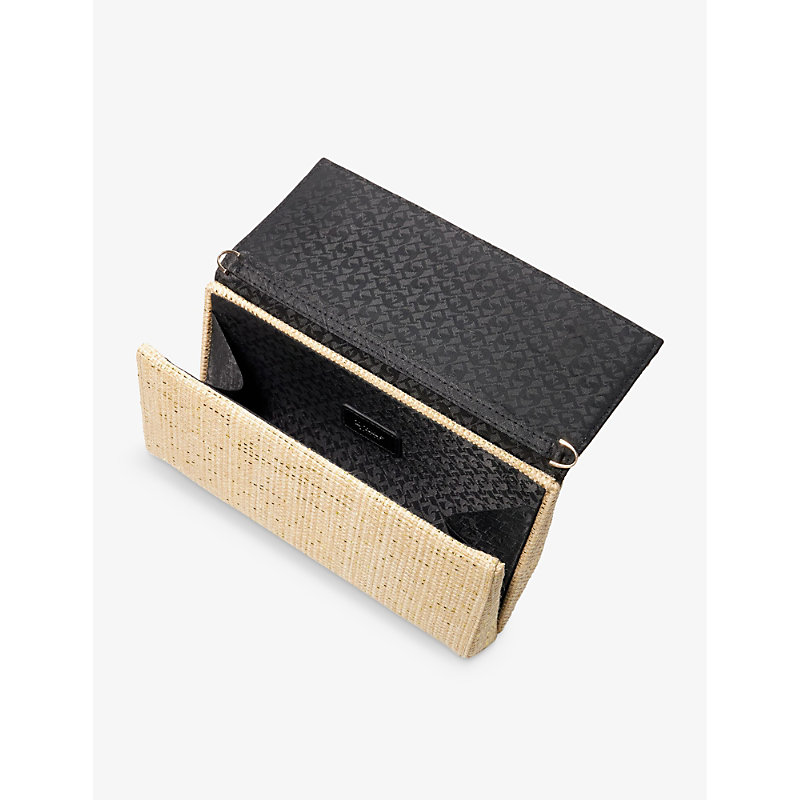 Womens Gold-metallic Fabric Ballads Woven Clutch bag 