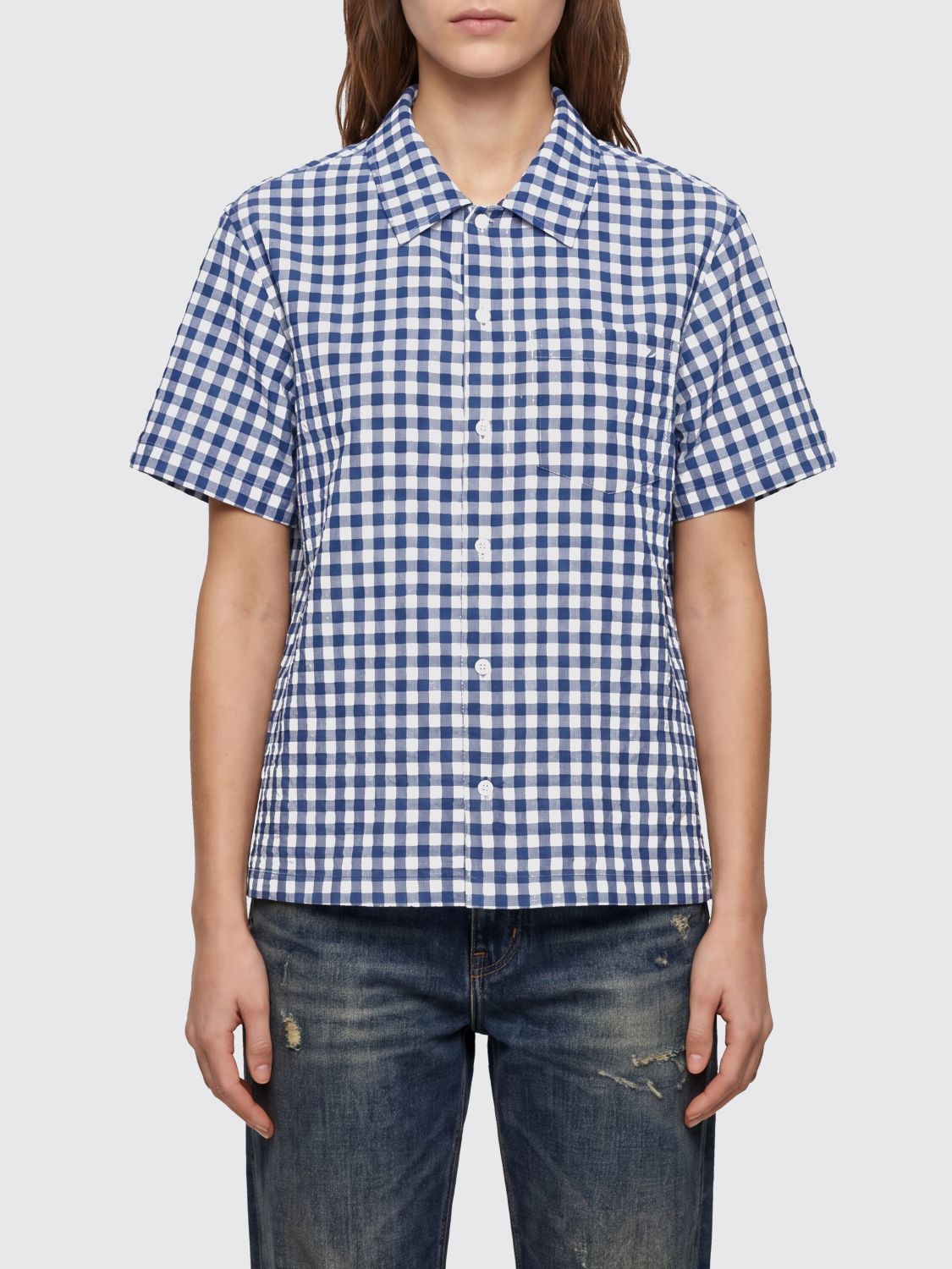 Checked Cotton Blend Shirt