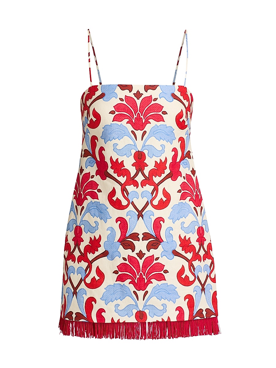 Women's Valencia Floral Cotton Poplin Shift Minidress - Fluer Crest Ivory