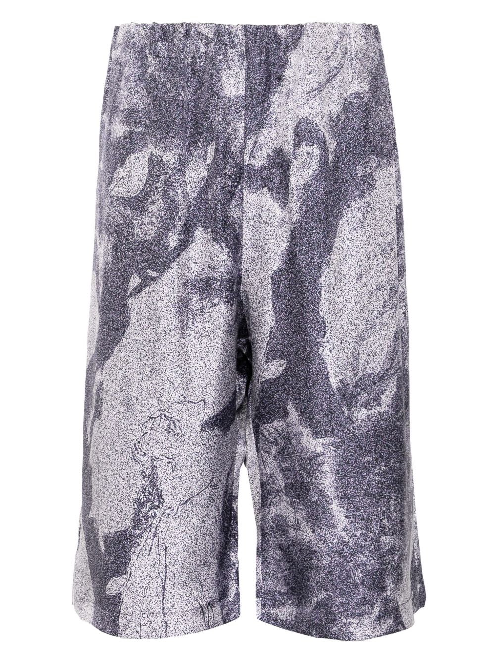 Qasimi dust-print elasticated waist shorts - Purple