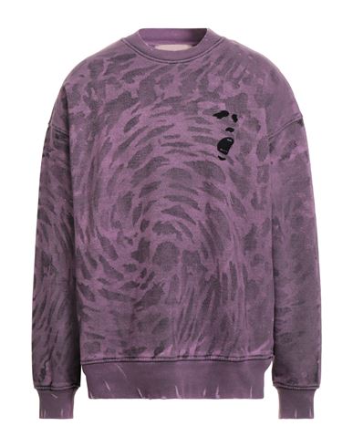 Man Sweatshirt Purple Size L Cotton