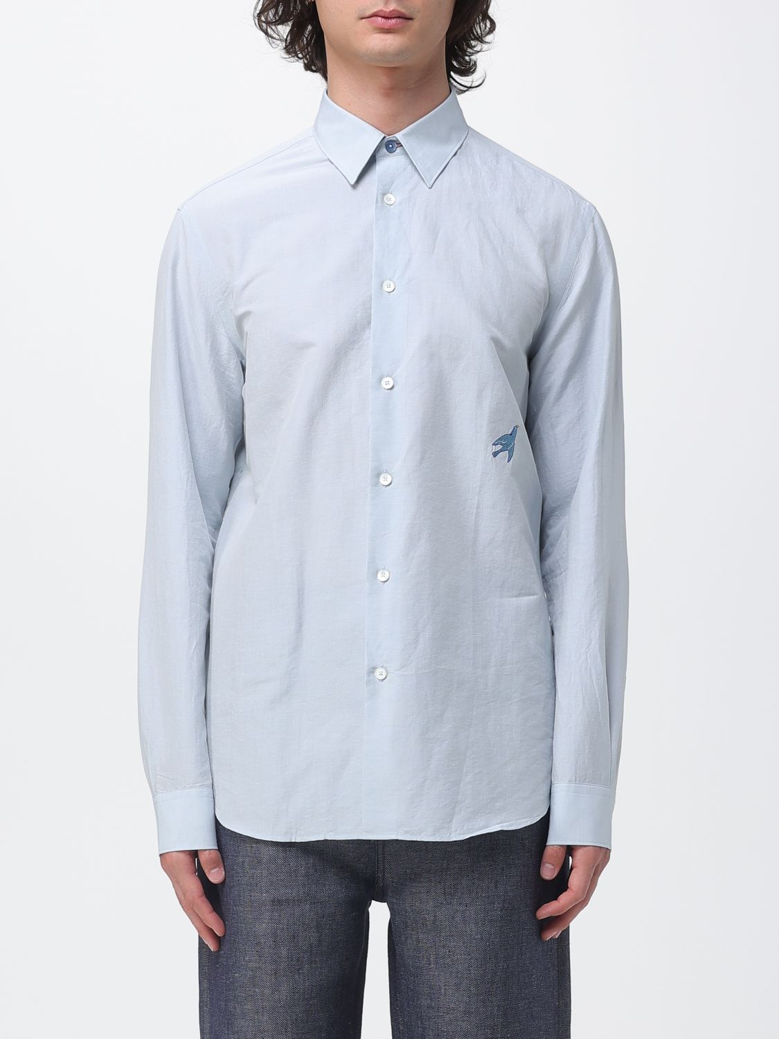 Shirt Men color Gnawed Blue