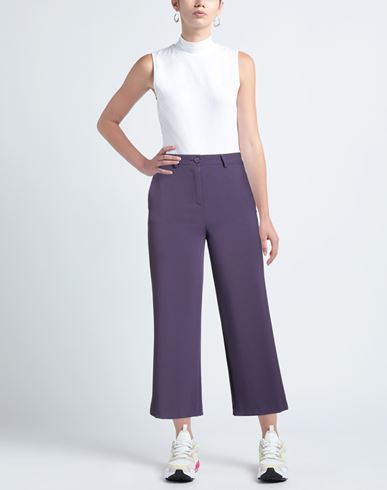 Même Road Woman Pants Purple Size 10 Polyester, Rayon, Elastane