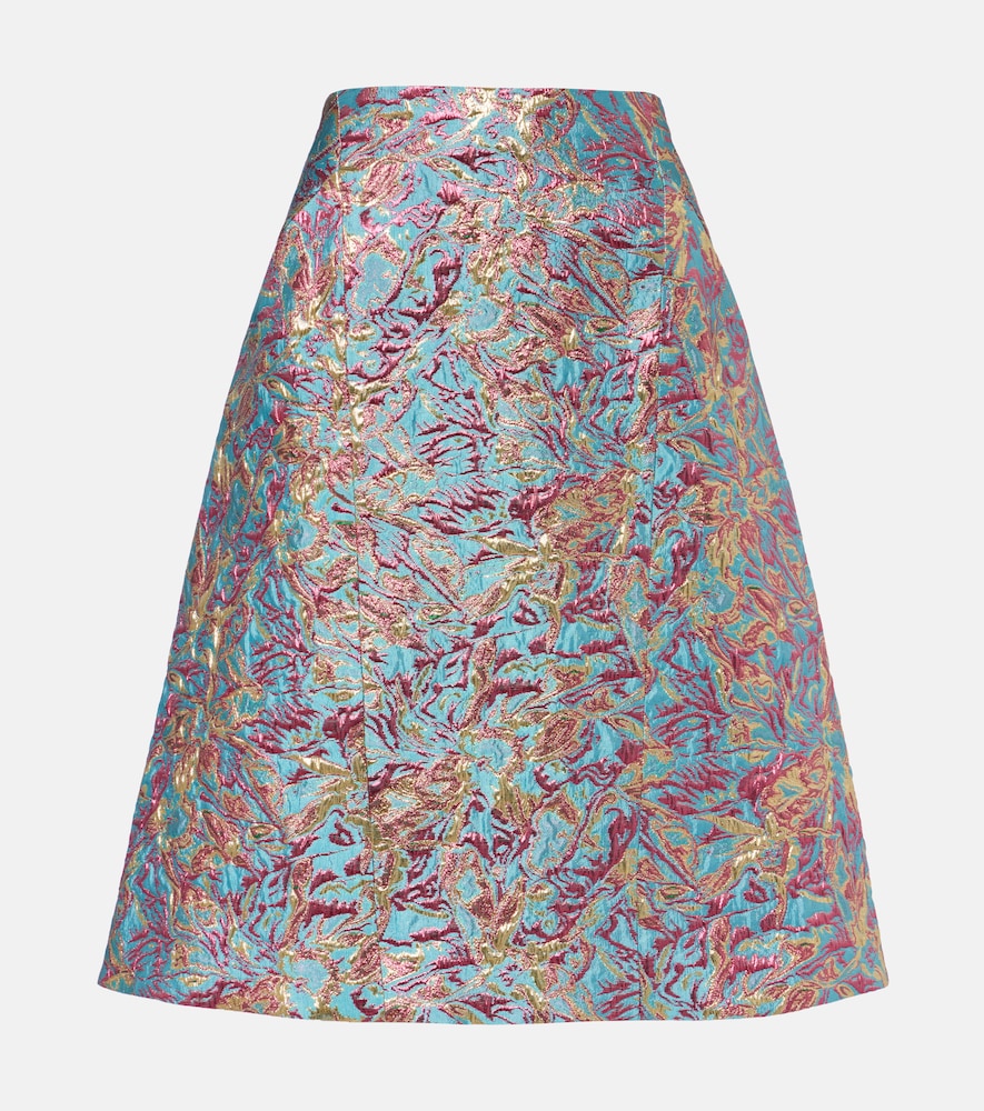 Brocade midi skirt