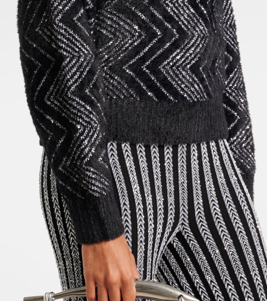 Zig Zag metallic knit sweater