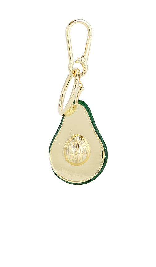 BaubleBar Bravocado Bag Charm in Metallic Gold,Green