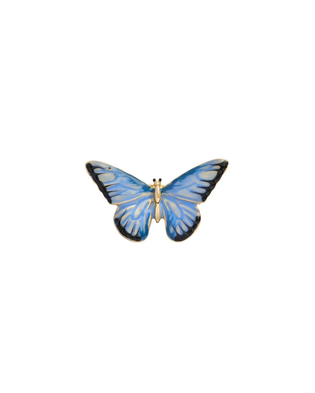 Fable England Enamel Blue Butterfly Brooch | Women's Jewellery