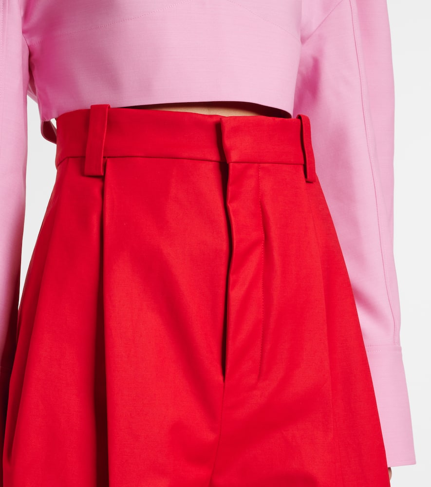 Curzio high-rise cotton-blend wide-leg pants