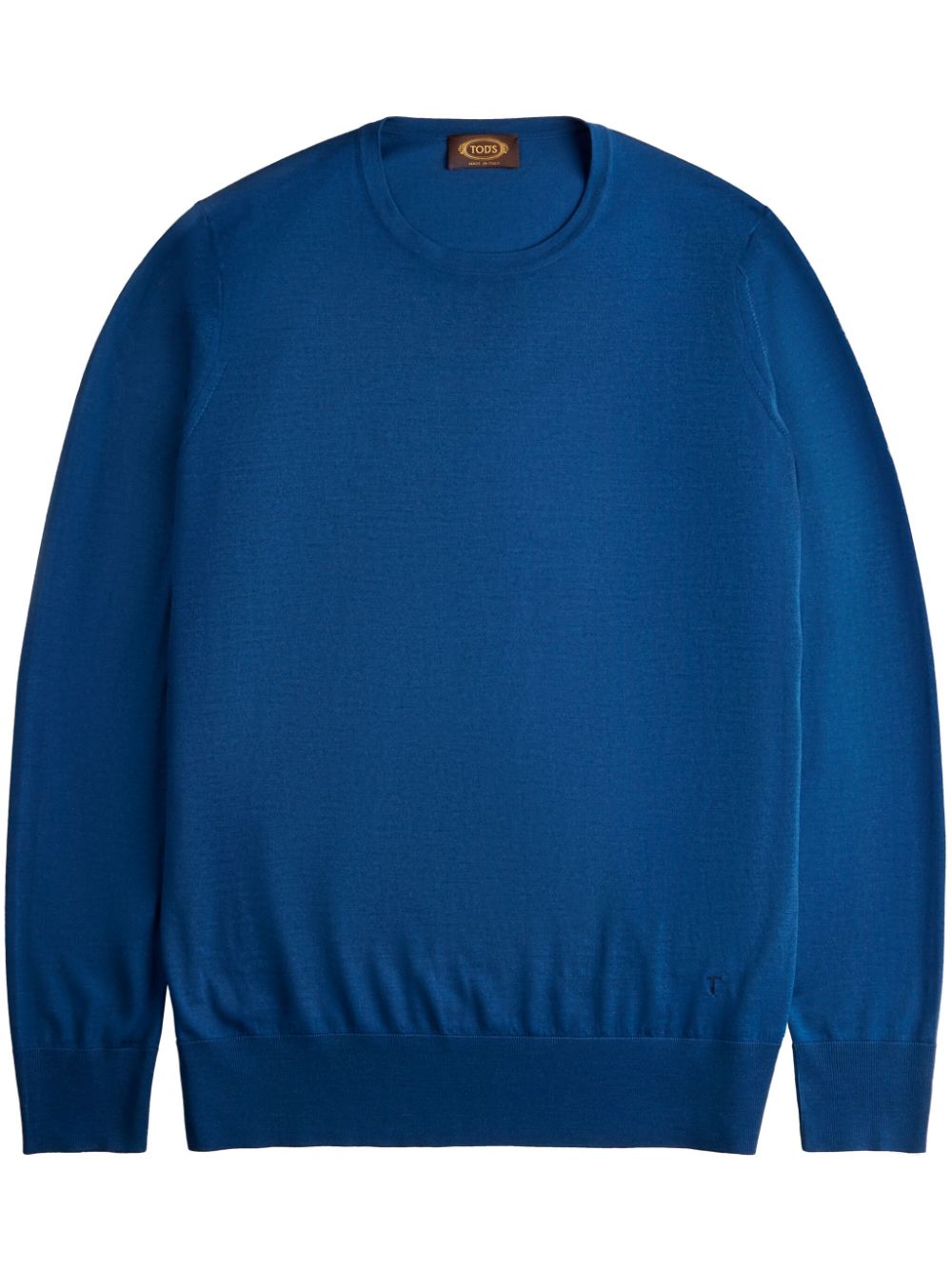 Crew-neck knitted jumper - Blue