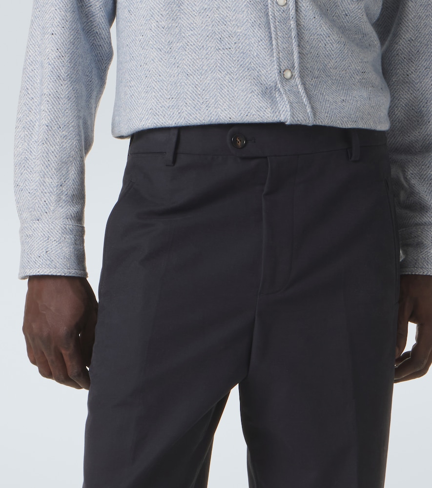 Matt cotton-blend straight pants