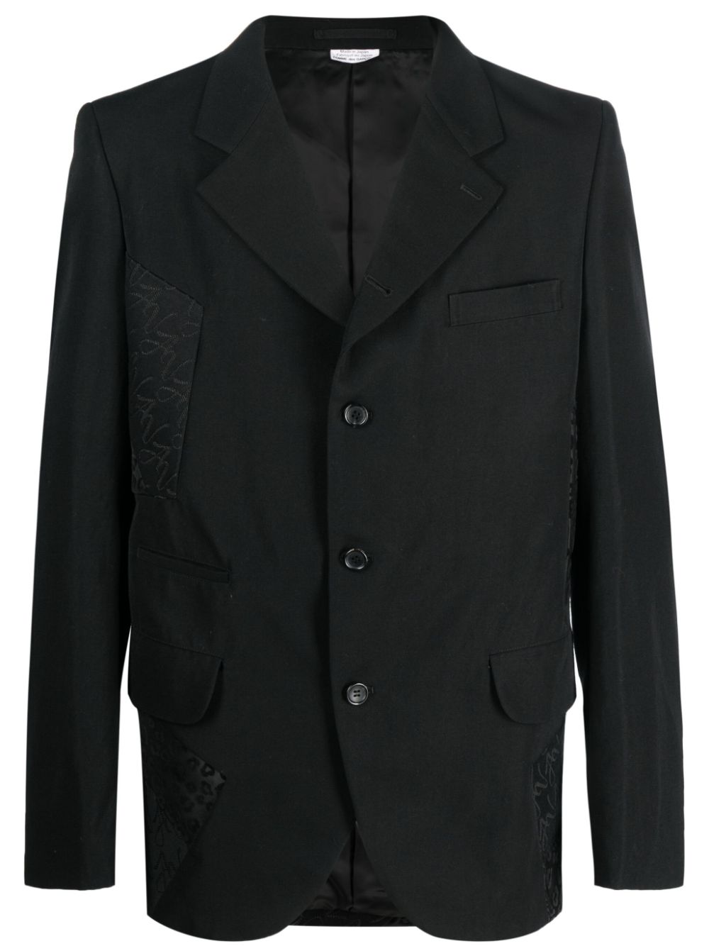Panelled single-breasted blazer - Black