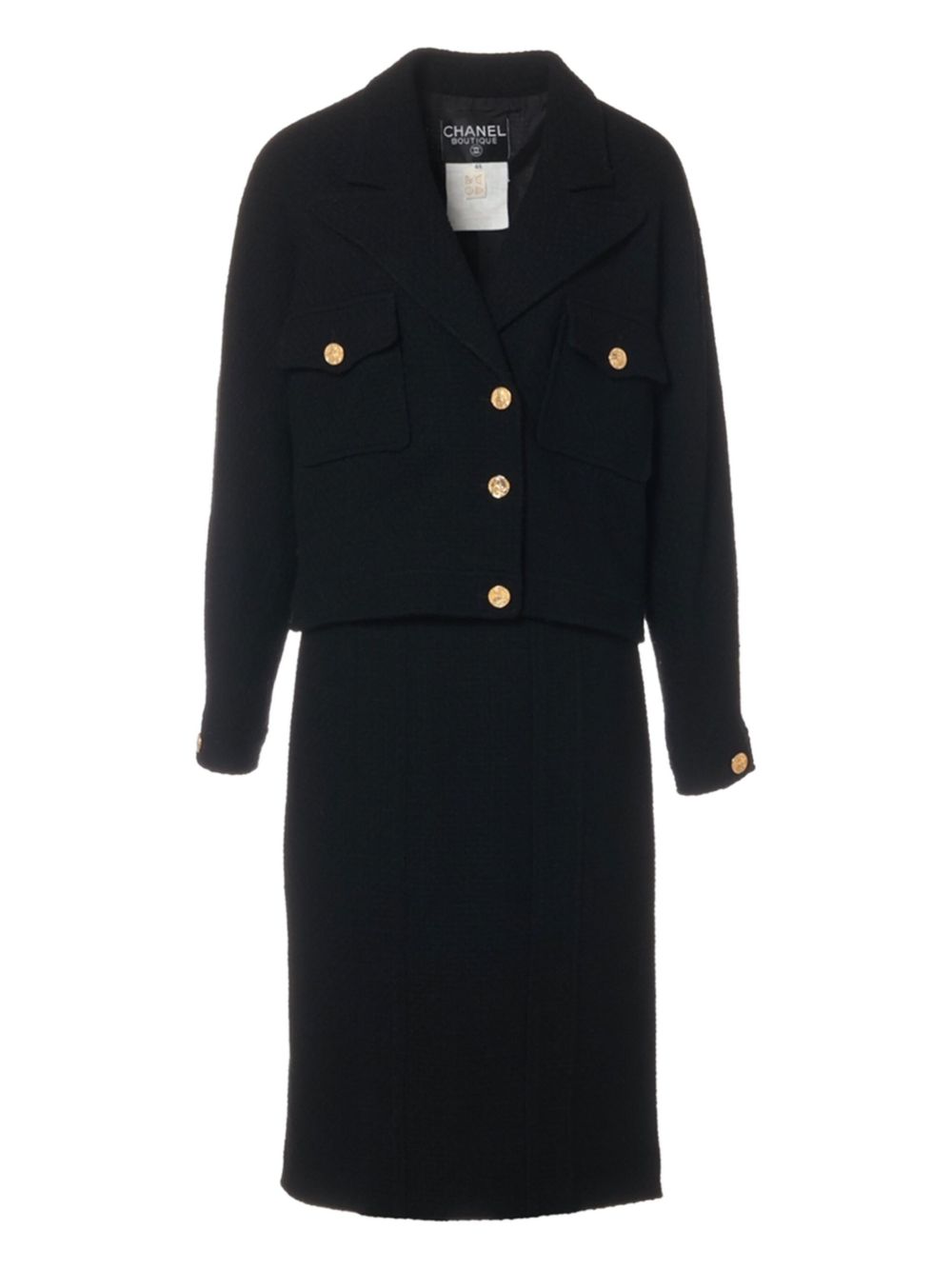 1990s wool suit - Black