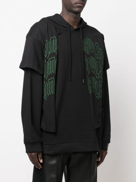 라프시몬스 그래픽 프린트 레이어드 후디  221175A 0099