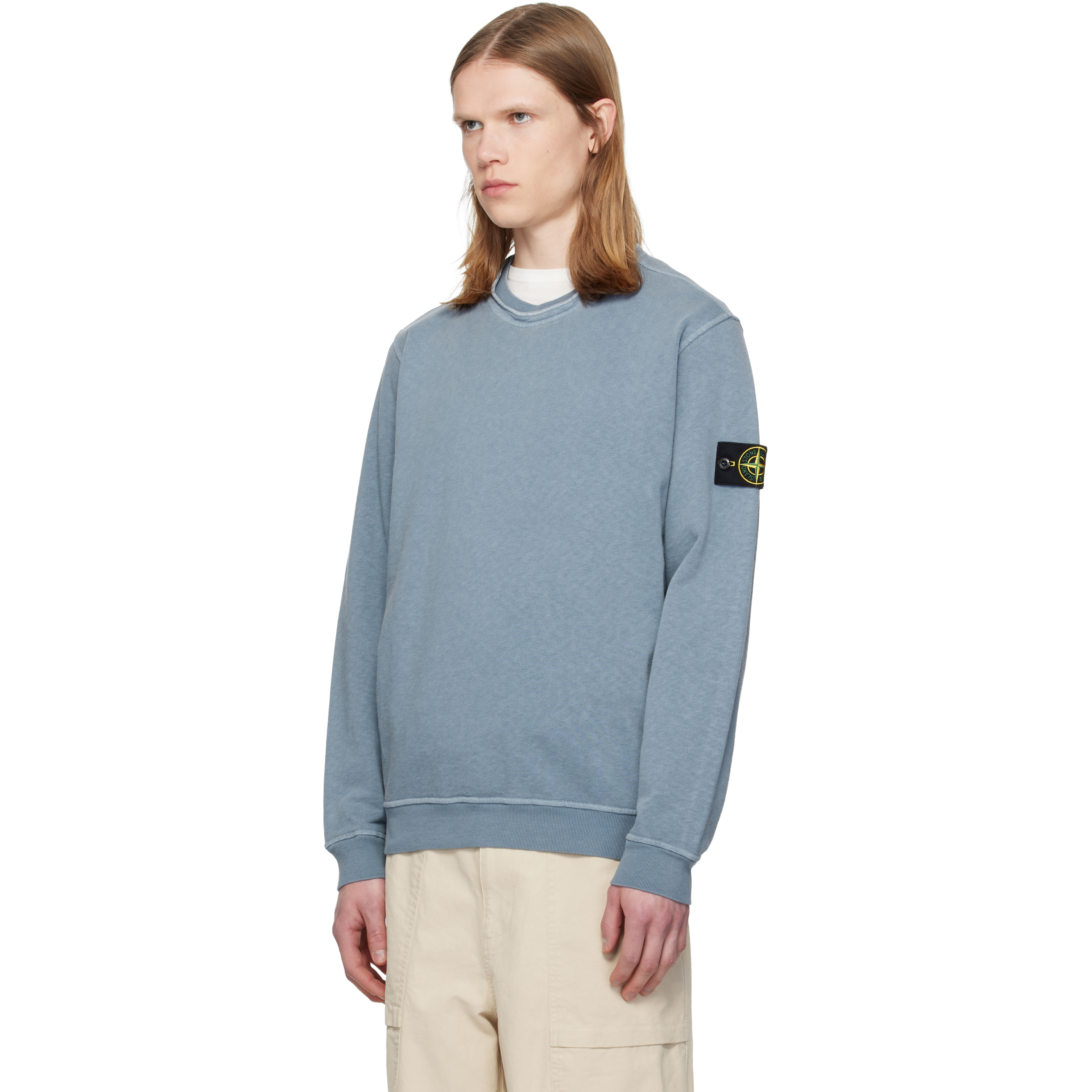 Blue 6100034 Malfilé Fleece 'Old' Effect Sweatshirt