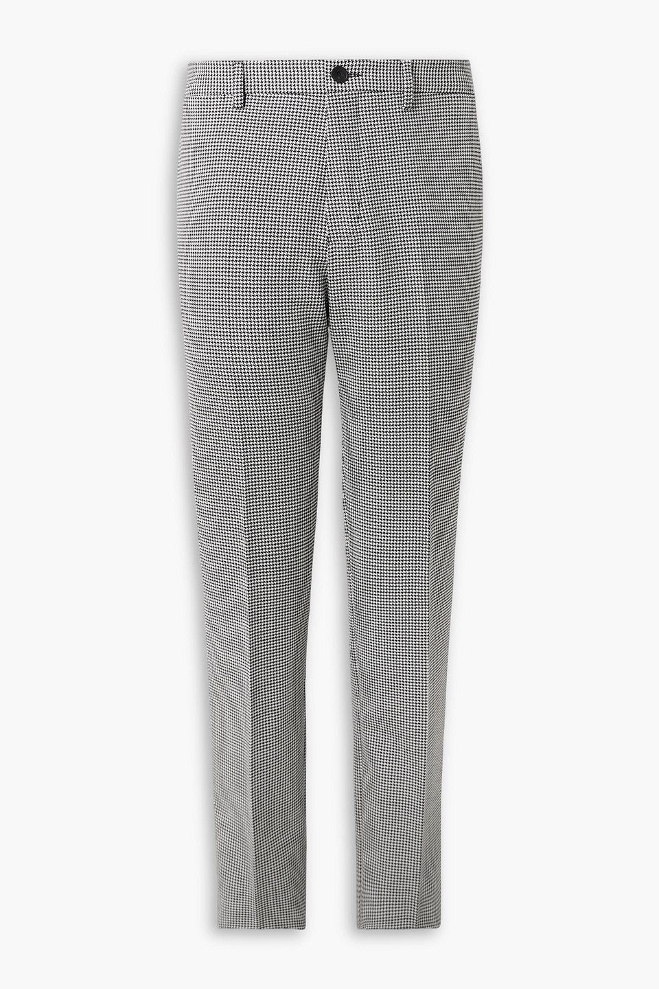 Slim-fit straight-leg puppytooth twill suit pants - Black - 34
