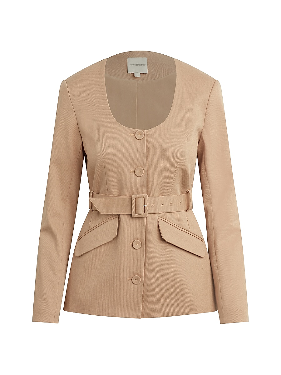 Women's The Diana Tie-Waist Cotton-Blend Jacket - Beige