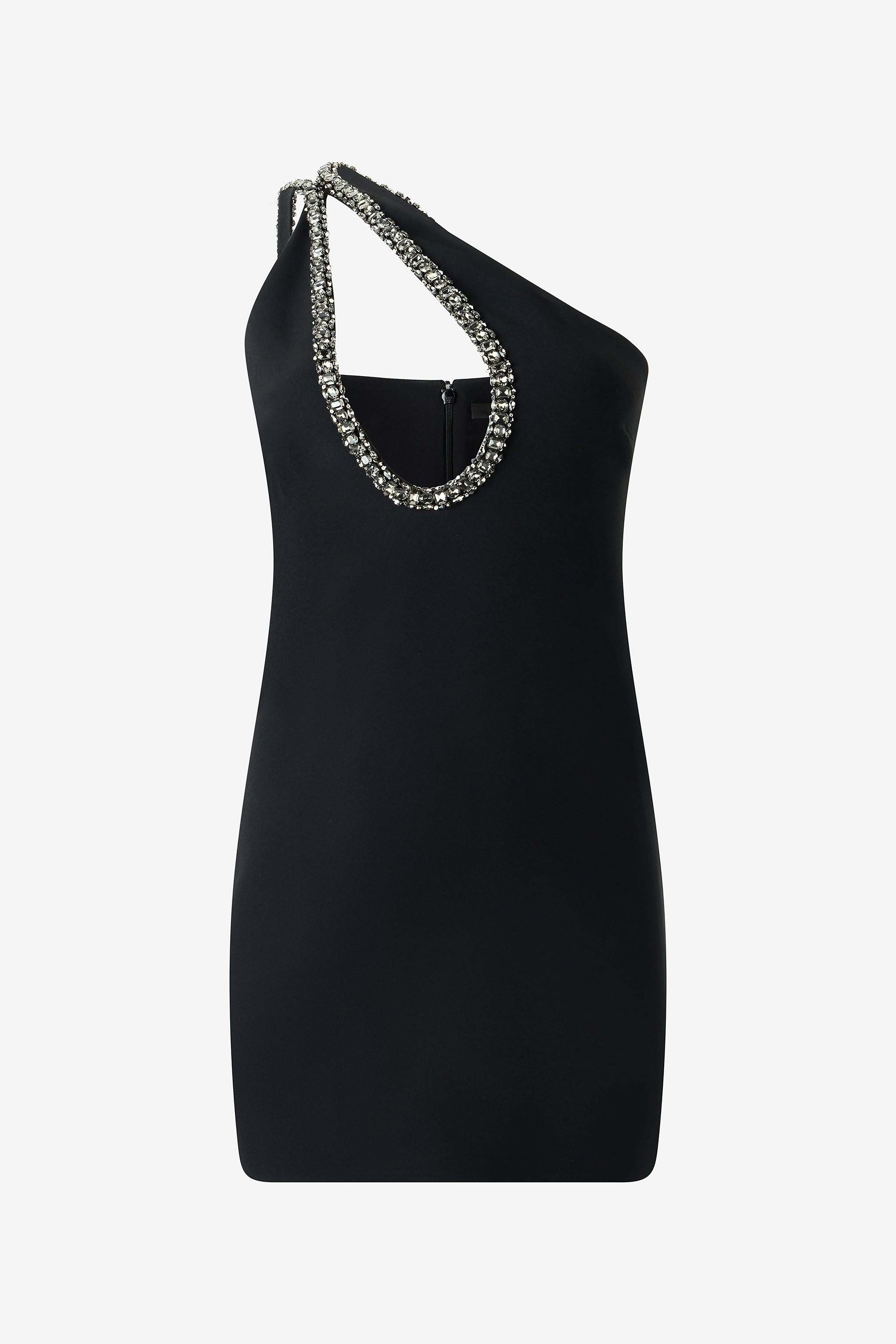 Mini Dress With Bejeweled Neckline