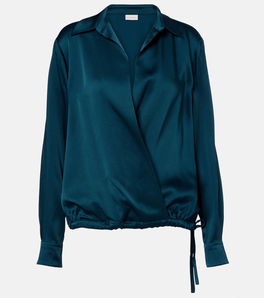 Satin wrap top