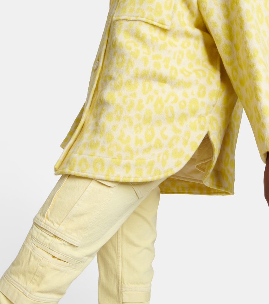 Printed virgin wool overshirt