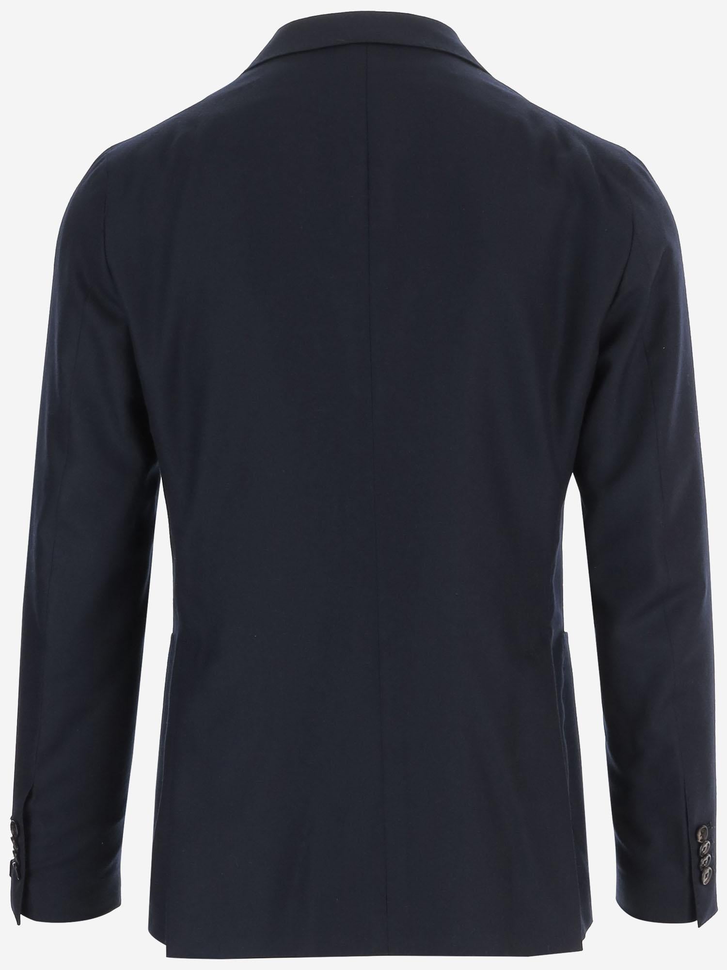 Cashmere Single-Breasted Jacket — Navy