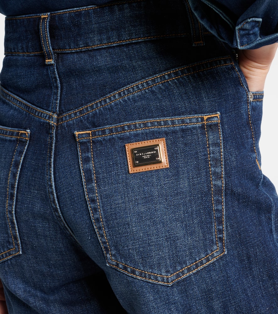 High-rise denim shorts