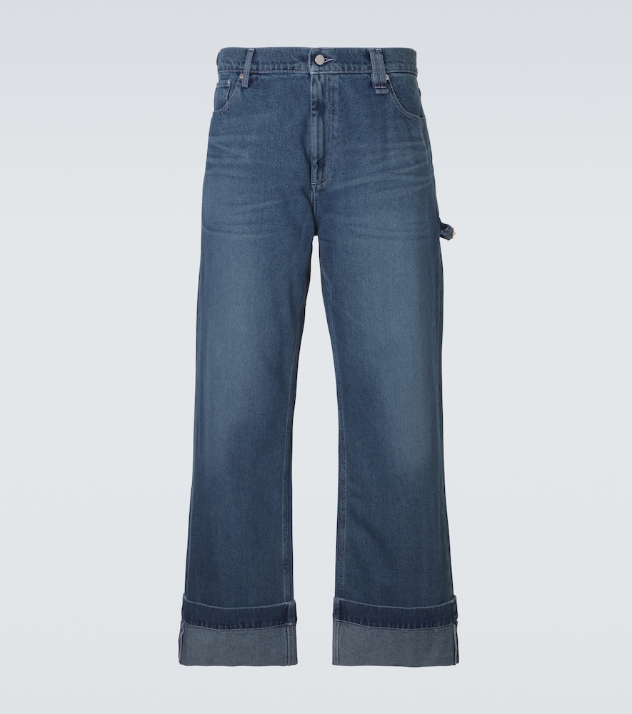 Crystal-embellished straight jeans