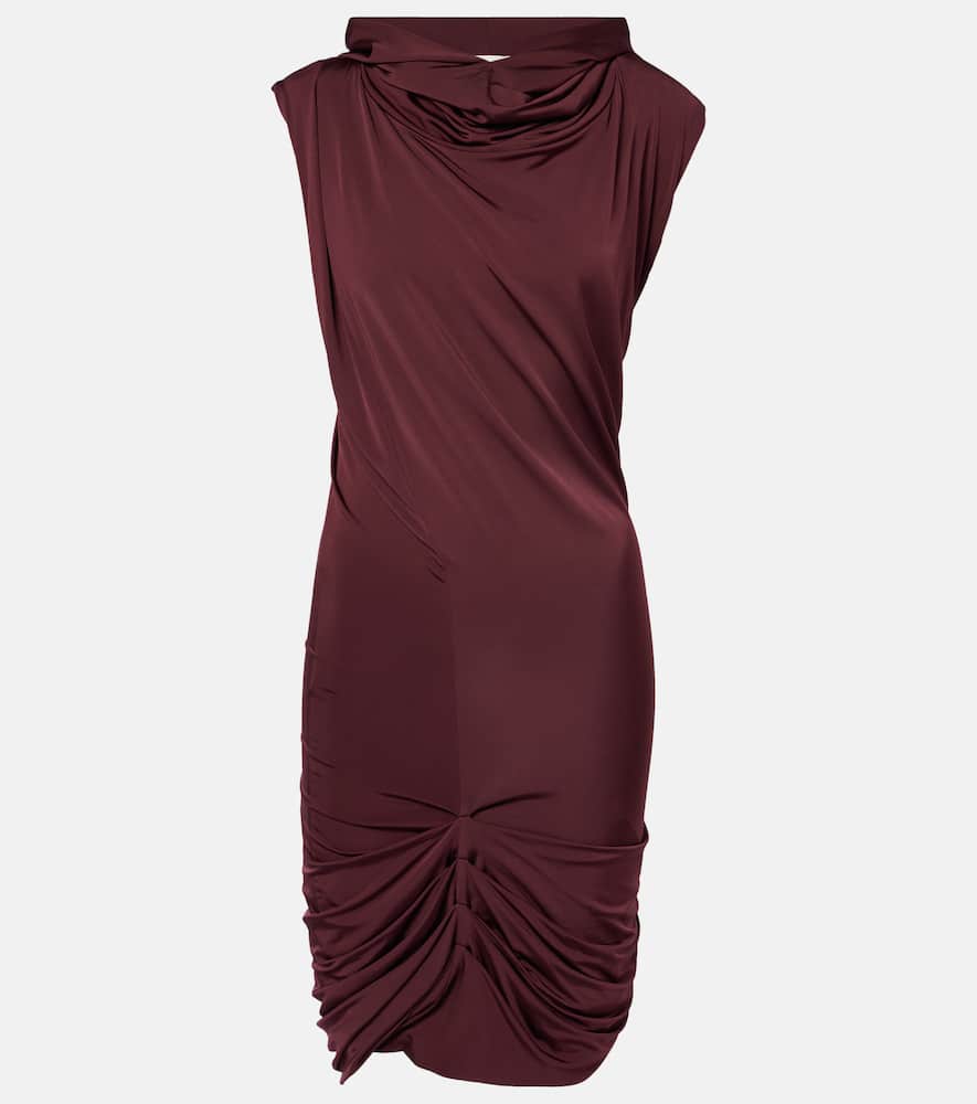 Hooded draped minidress