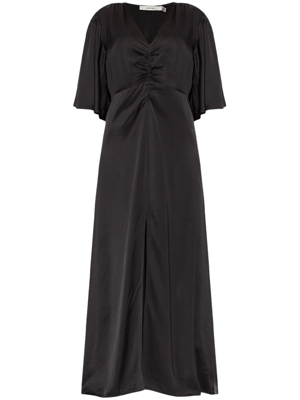 V-neck long dress - Black
