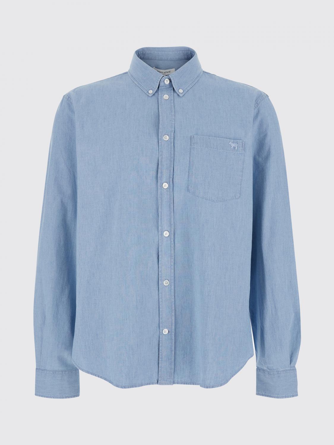MAISON KITSUNÉ Shirt Men color Gnawed Blue