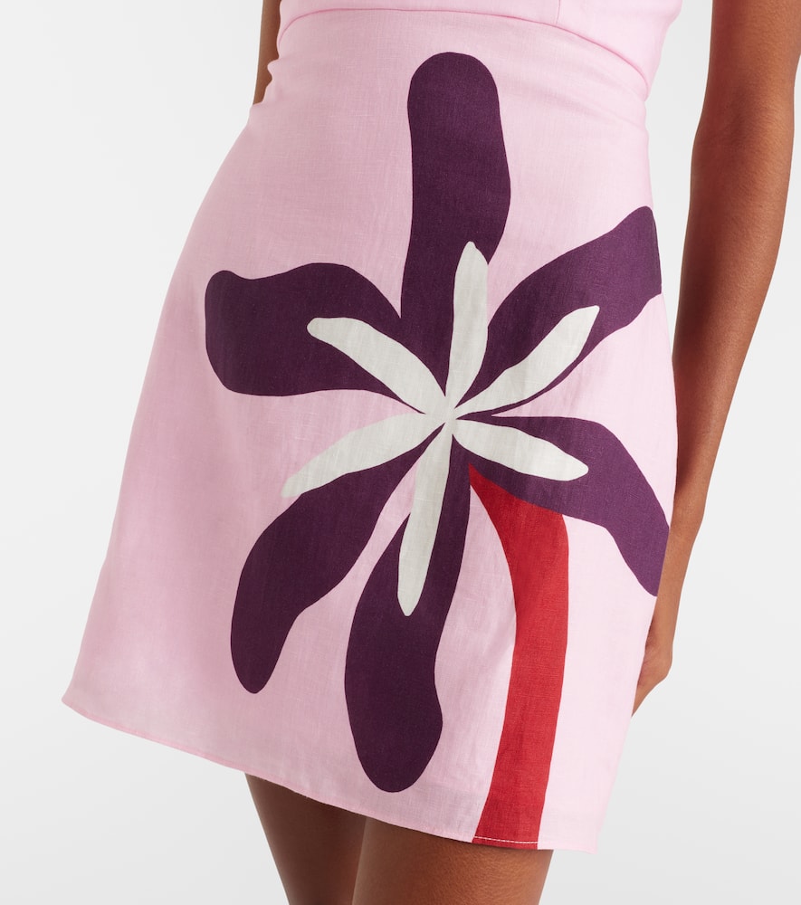 Roma floral linen minidress