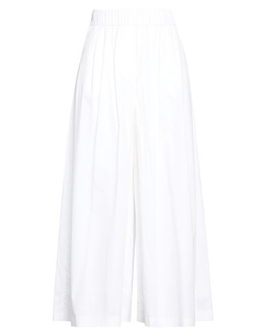 Easy Woman Pants White Size 6 Cotton, Elastane