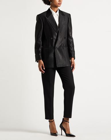 Woman Blazer Black Size 2 Wool, Polyester, Nylon