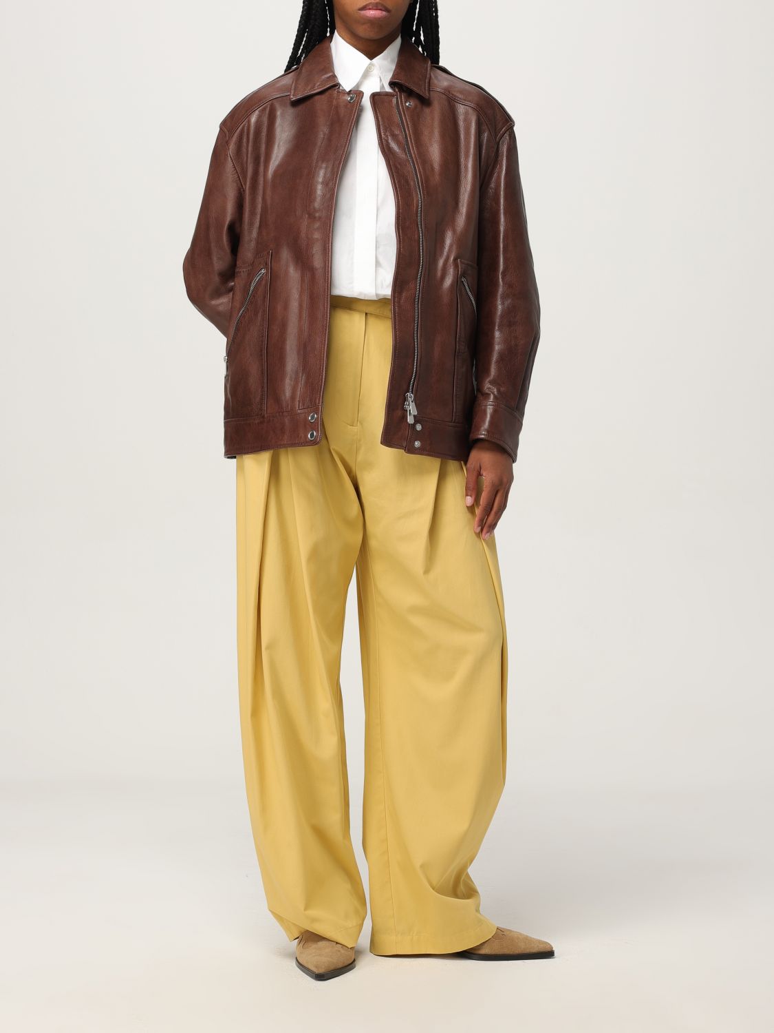 PINKO belted trousers - Yellow