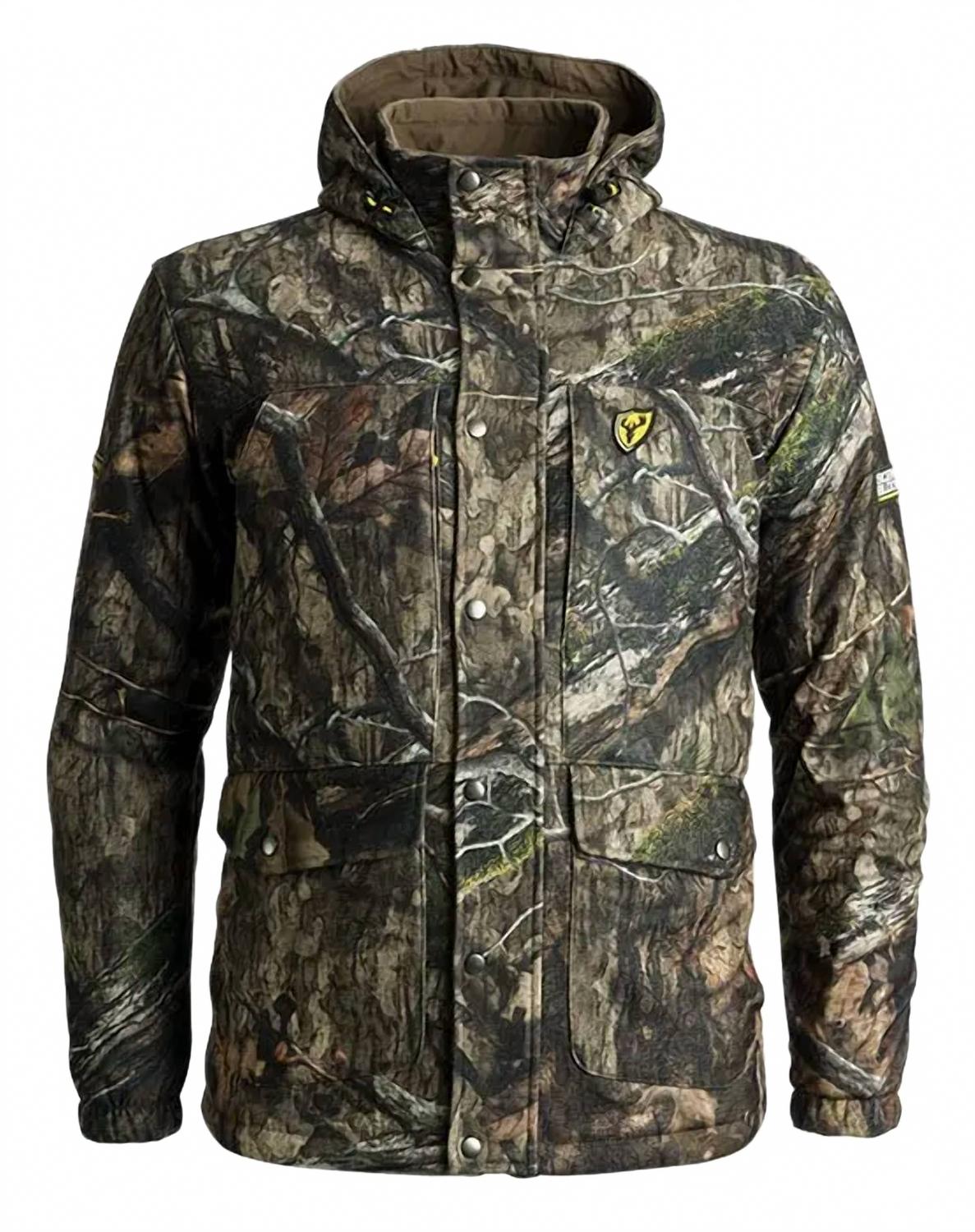 Men's Thermal Scent Blocker Hunting Coat In Camo Brown/green