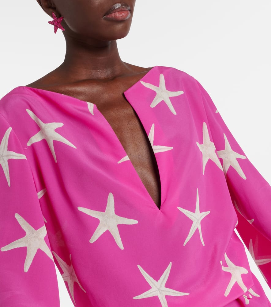 Printed silk minidress