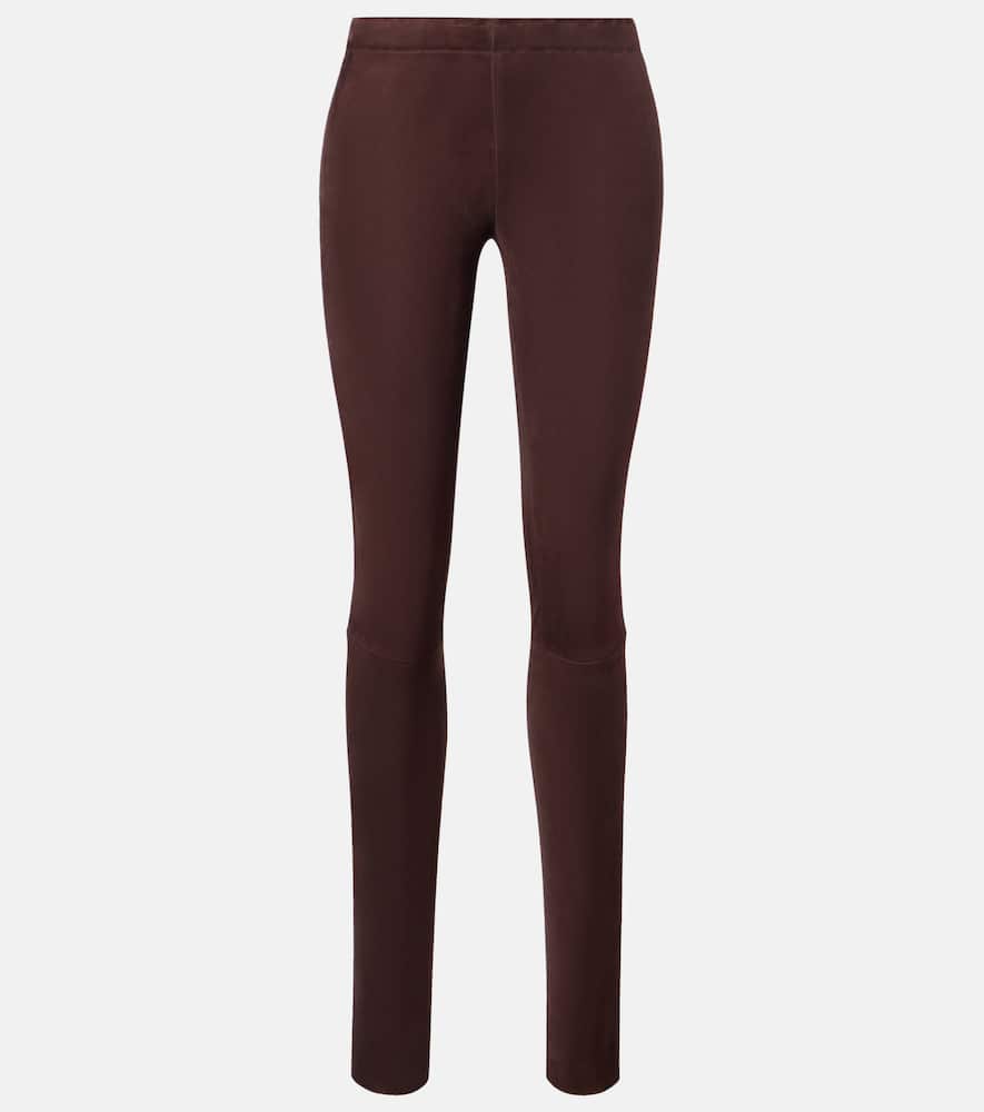 Carolyn mid-rise suede leggings