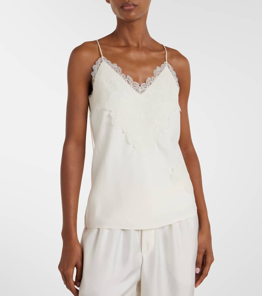 Róhe Lace-trimmed satin camisole