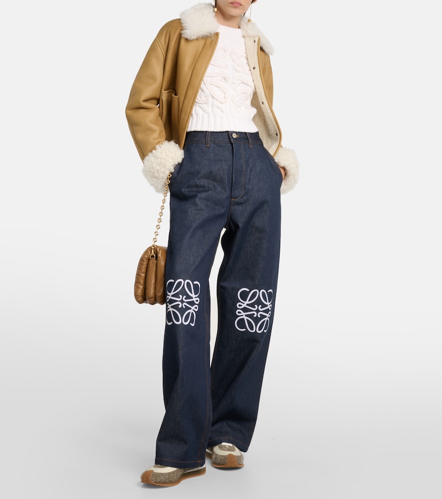 Anagram cable-knit wool-blend sweater