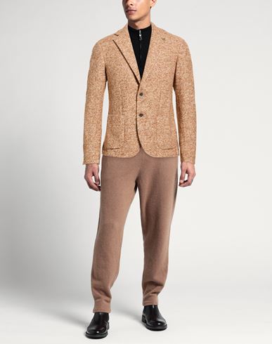 Man Blazer Camel Size 44 Virgin Wool, Cotton, Polyester