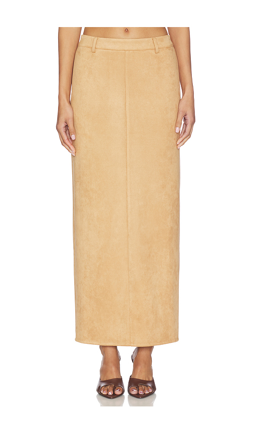 ALL THE WAYS Bailey Faux Suede Skirt in Brown. XL also in XS, XXS, S