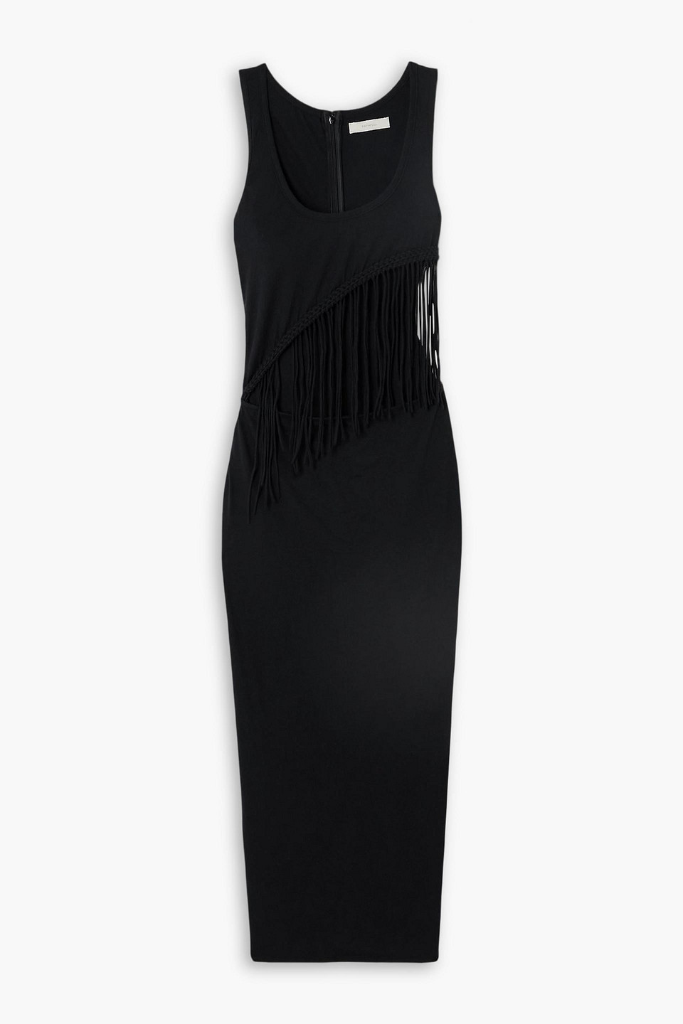 Maceio fringed cutout cotton-jersey maxi dress - Black - UK 10